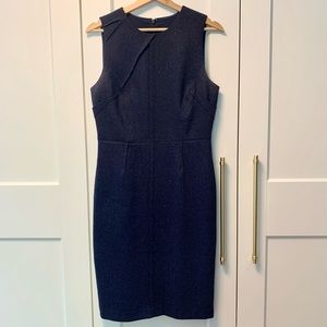 Banana Republic Sheath Dress Navy Tweed